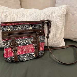 Bohemian style patterned crossbody bag